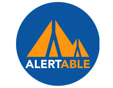 Alertable logo with name and a mountain icon